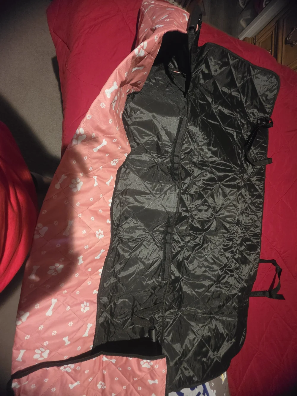 You Choose Color...Pet Car Seat Cover with Paw Print Design - Pink Or Gray